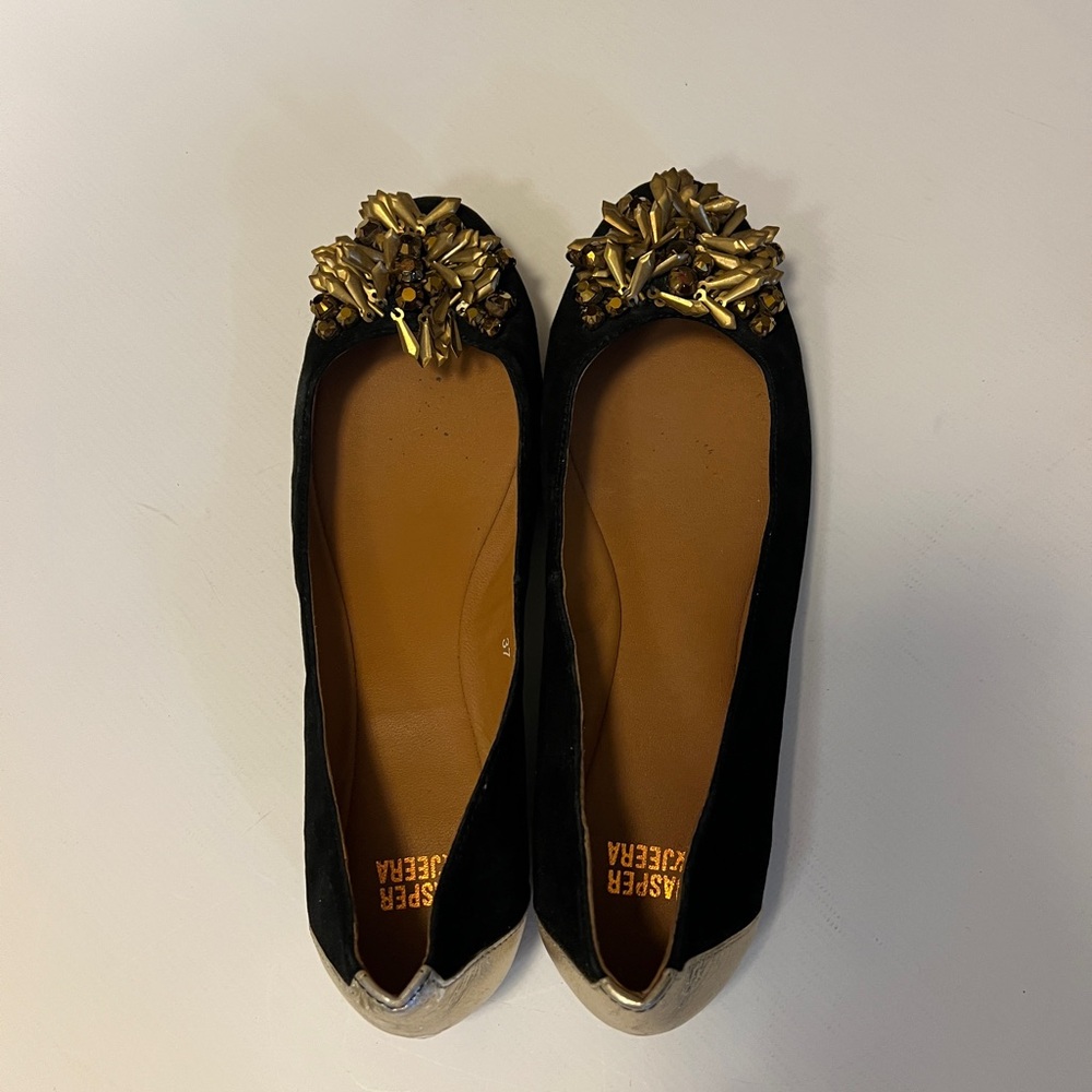 EUC Jasper & Jeera flats | black Suede | Size 37 (6.5)